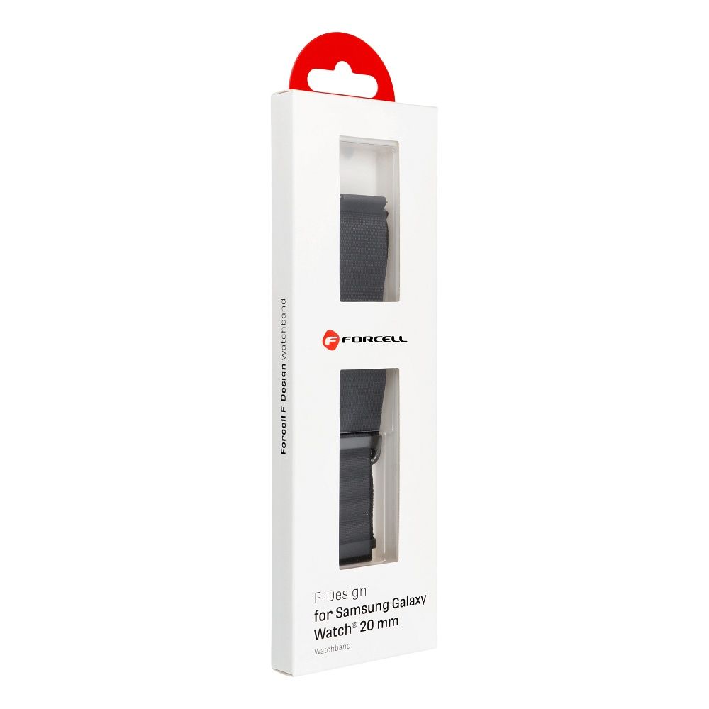 Forcell F-Design FS05 poliészter szálas szíj Samsung Galaxy Watch 20 mm (Fekete)