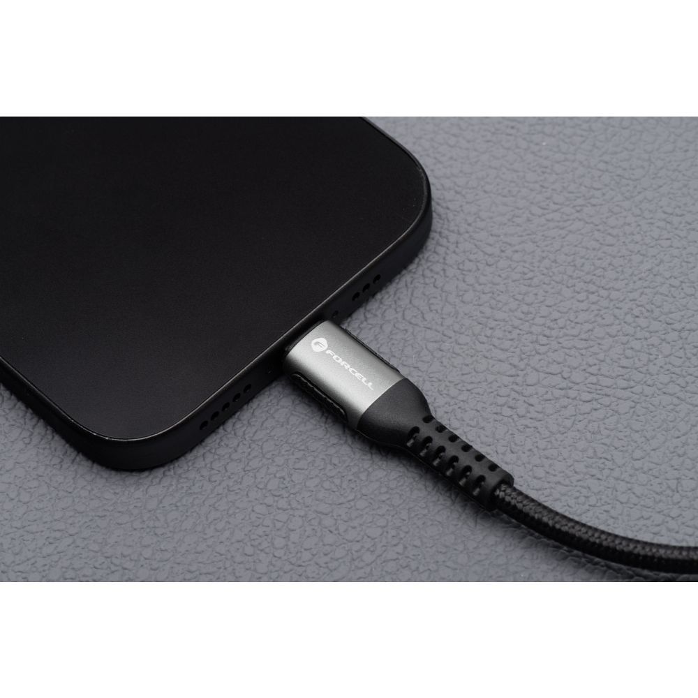 Forcell F-ENERGY C256 USB-A / USB-C kábel QC4.0 3A 66W Cafule (Fekete) - 3m