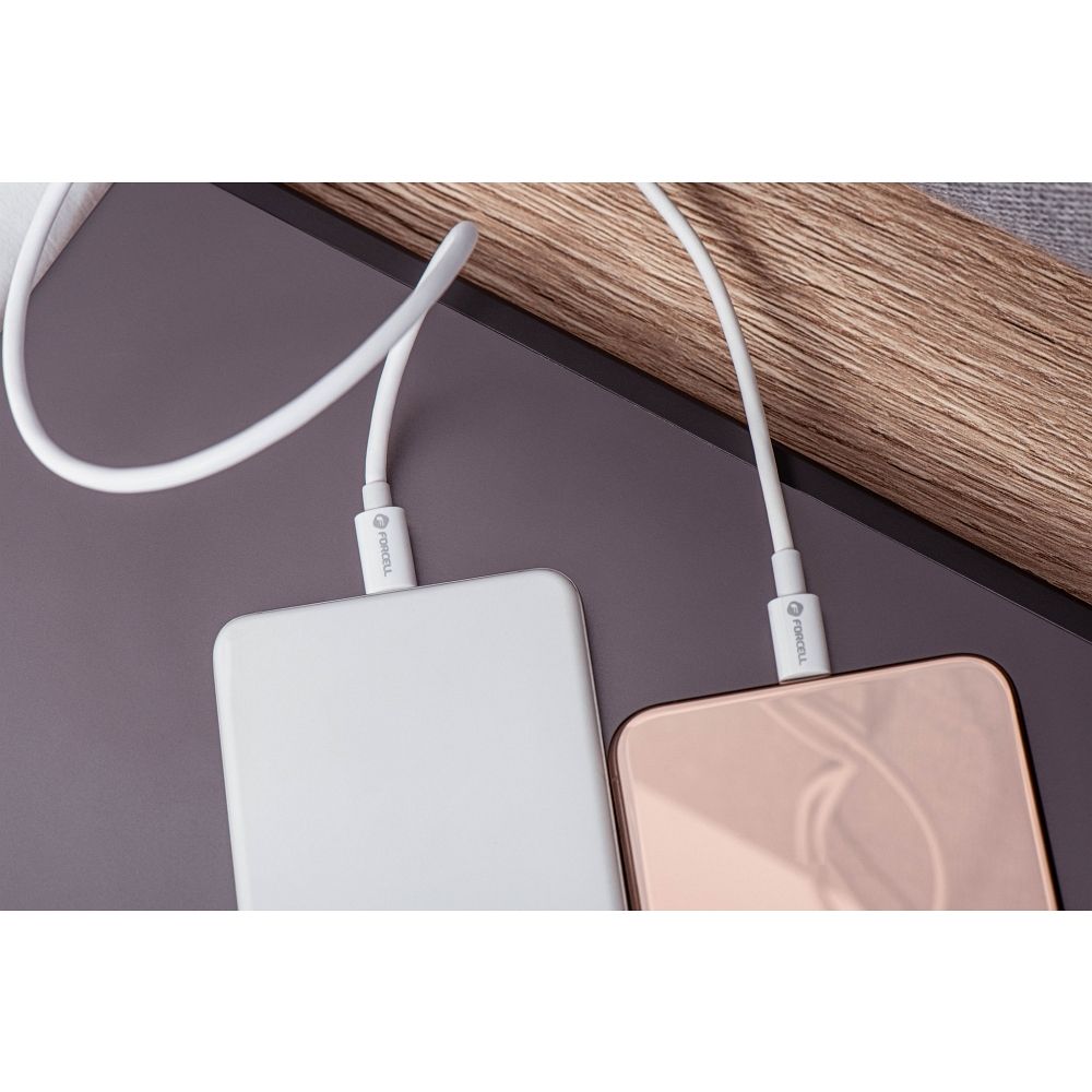 Forcell F-ENERGY C339 USB-C / USB-C kábel PD QC4.0 5A 100W (Fehér) - 3m
