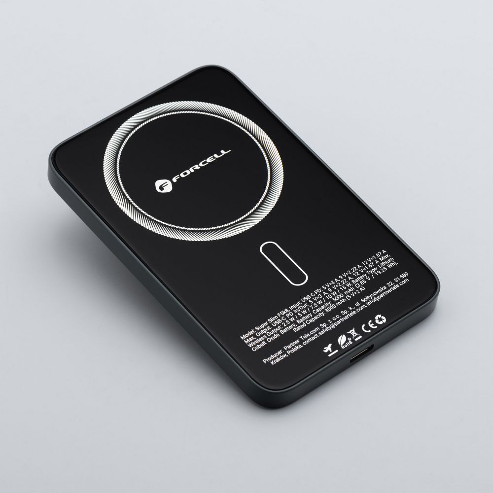 Forcell F-Energy SuperSlim F10K8 MagSafe power bank 15W 10000 mAh (Fehér)