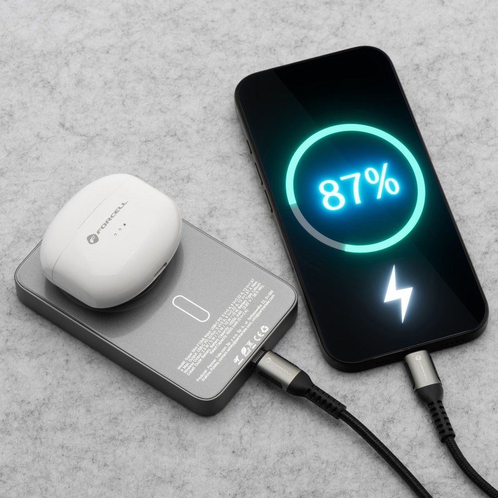 Forcell F-Energy SuperSlim F10K8 MagSafe power bank 15W 10000 mAh (Szürke)