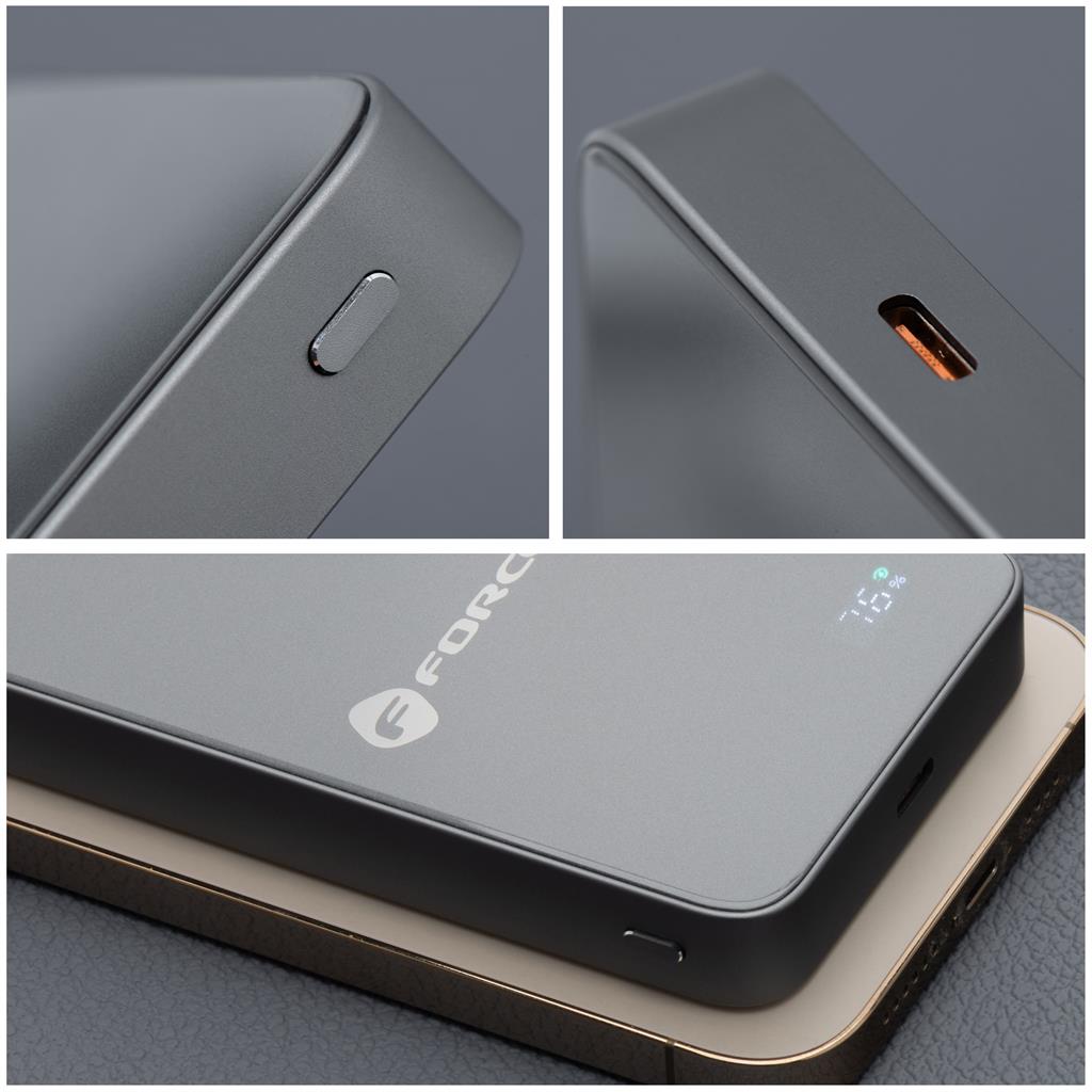 Forcell F-Energy SuperSlim F10K8 MagSafe power bank 15W 10000 mAh (Szürke)