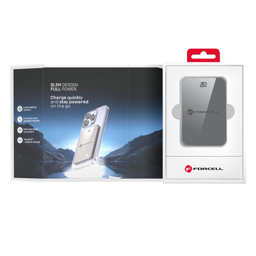 Forcell F-Energy SuperSlim F10K8 MagSafe power bank 15W 10000 mAh (Szürke)