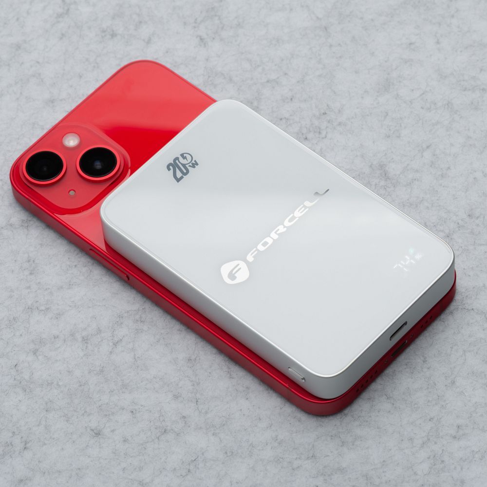 Forcell F-Energy SuperSlim F5K8 MagSafe power bank 15W 5000 mAh (Fehér)