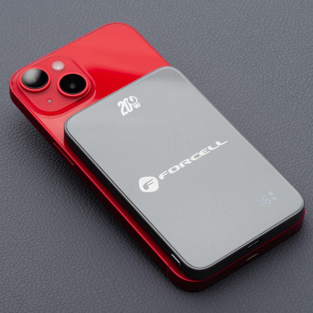 Forcell F-Energy SuperSlim F5K8 MagSafe power bank 15W 5000 mAh (Fekete)