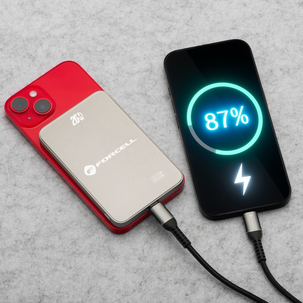 Forcell F-Energy SuperSlim F5K8 MagSafe power bank 15W 5000 mAh (Szürke)