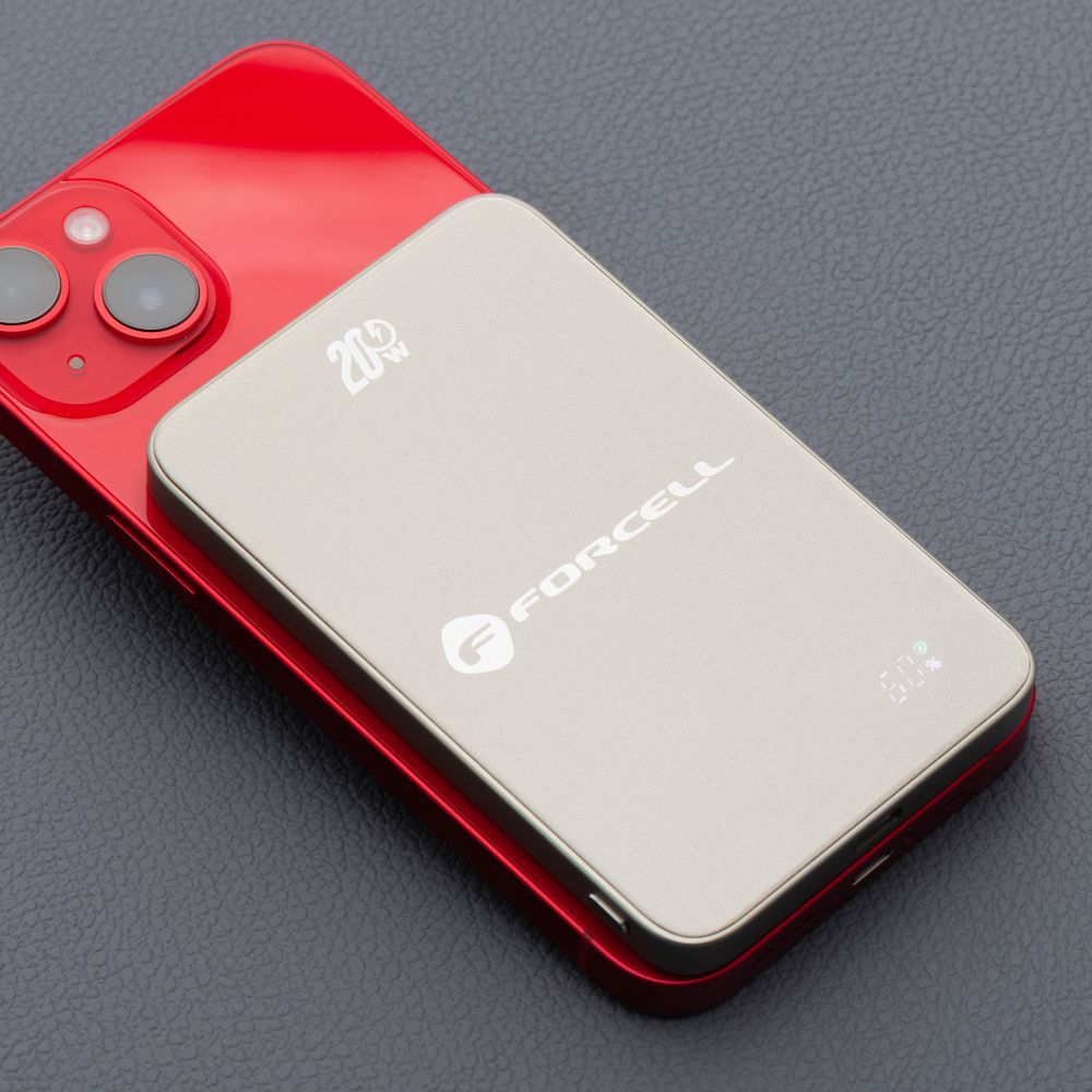 Forcell F-Energy SuperSlim F5K8 MagSafe power bank 15W 5000 mAh (Szürke)