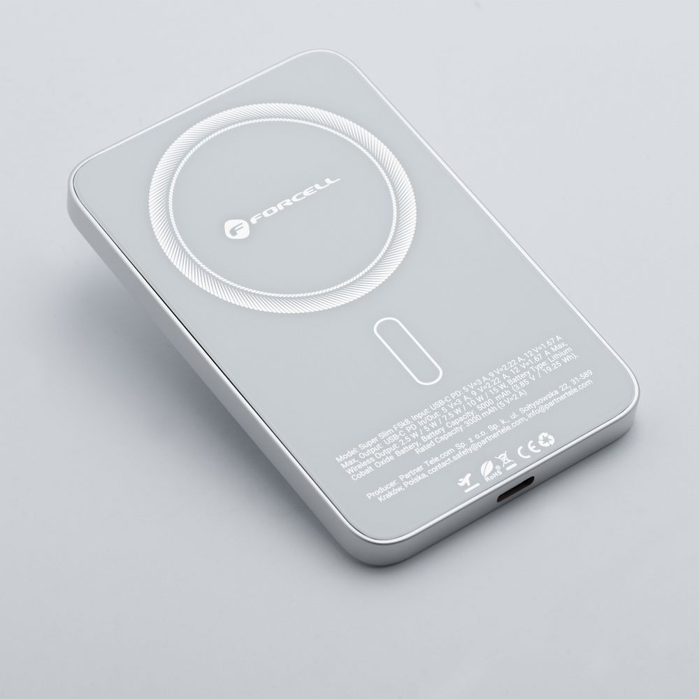 Forcell F-Energy SuperSlim F5K8 MagSafe power bank 15W 5000 mAh (Titánium Desert)