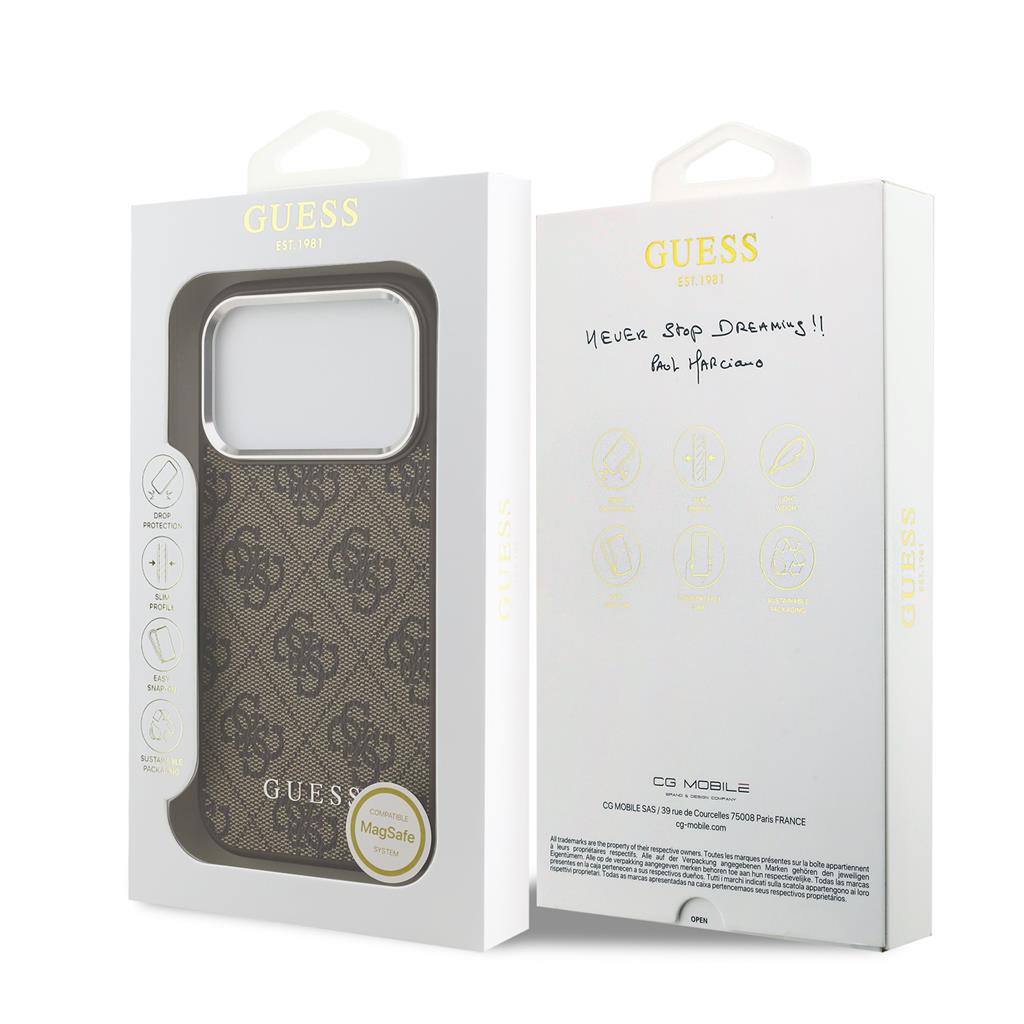 Guess 4G MagSafe tok iPhone 17 Pro Max (Barna)