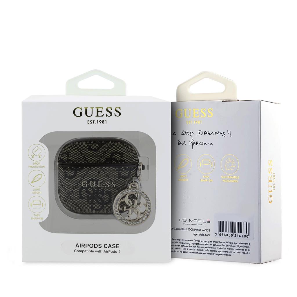 Guess 4G Script PC/PU Charm tok AirPods 4 (Barna)