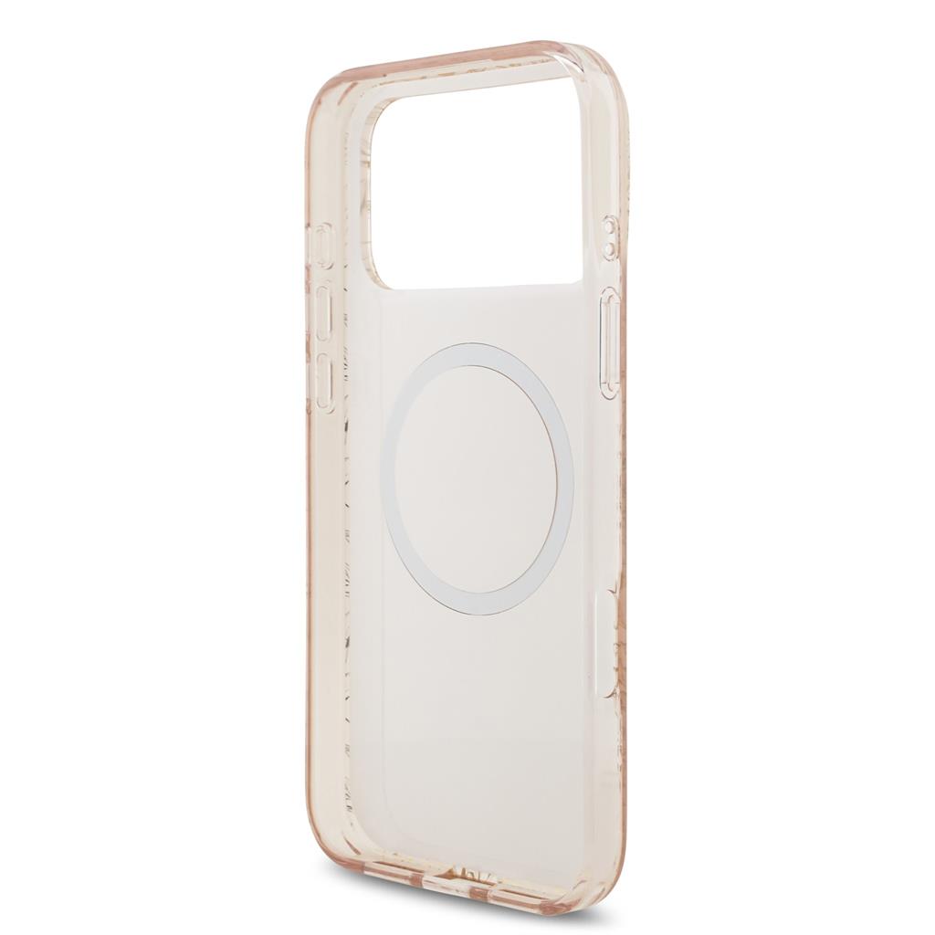 Guess IML Flowers Allover Strap MagSafe iPhone 17 Pro Max (Rózsaszín)