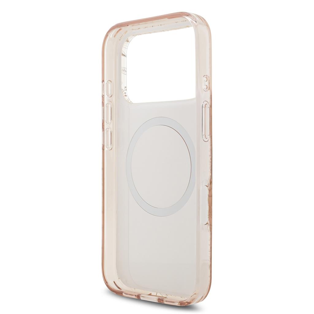 Guess IML Flowers Allover Strap MagSafe iPhone 17 Pro (Rózsaszín)