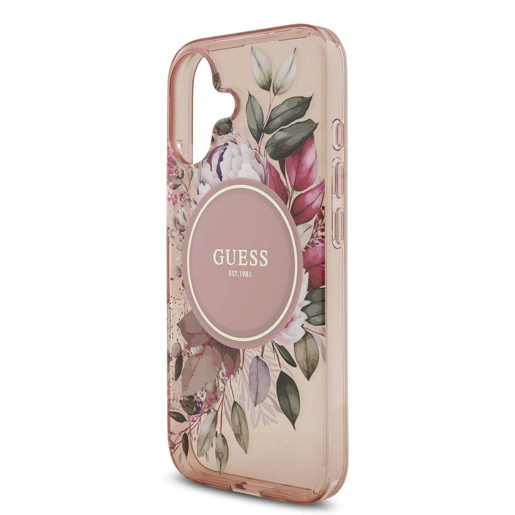 Guess IML Flowers Strap MagSafe iPhone 17 (Rózsaszín)