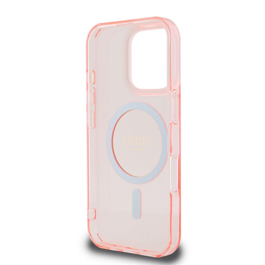 Apple iPhone 16 Pro Guess IML Glitter Ring MagSafe tok (Rózsaszín) - GUHMP16LHFGEREP