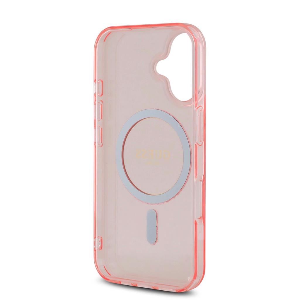 Apple iPhone 16 Guess IML Glitter Ring MagSafe tok (Rózsaszín) - GUHMP16SHFGEREP