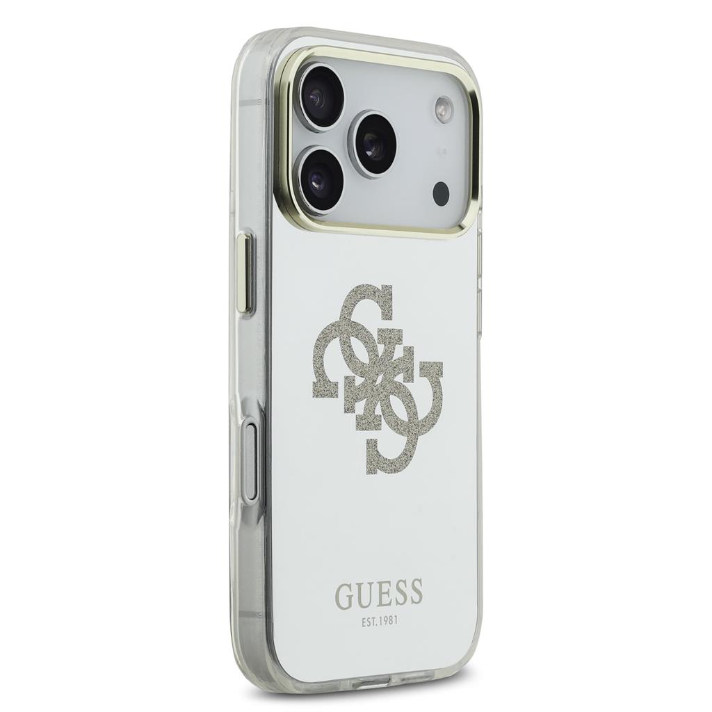 Guess PC/TPU Mirror 4G Glitter Logo MagSafe iPhone 17 Pro (Arany)