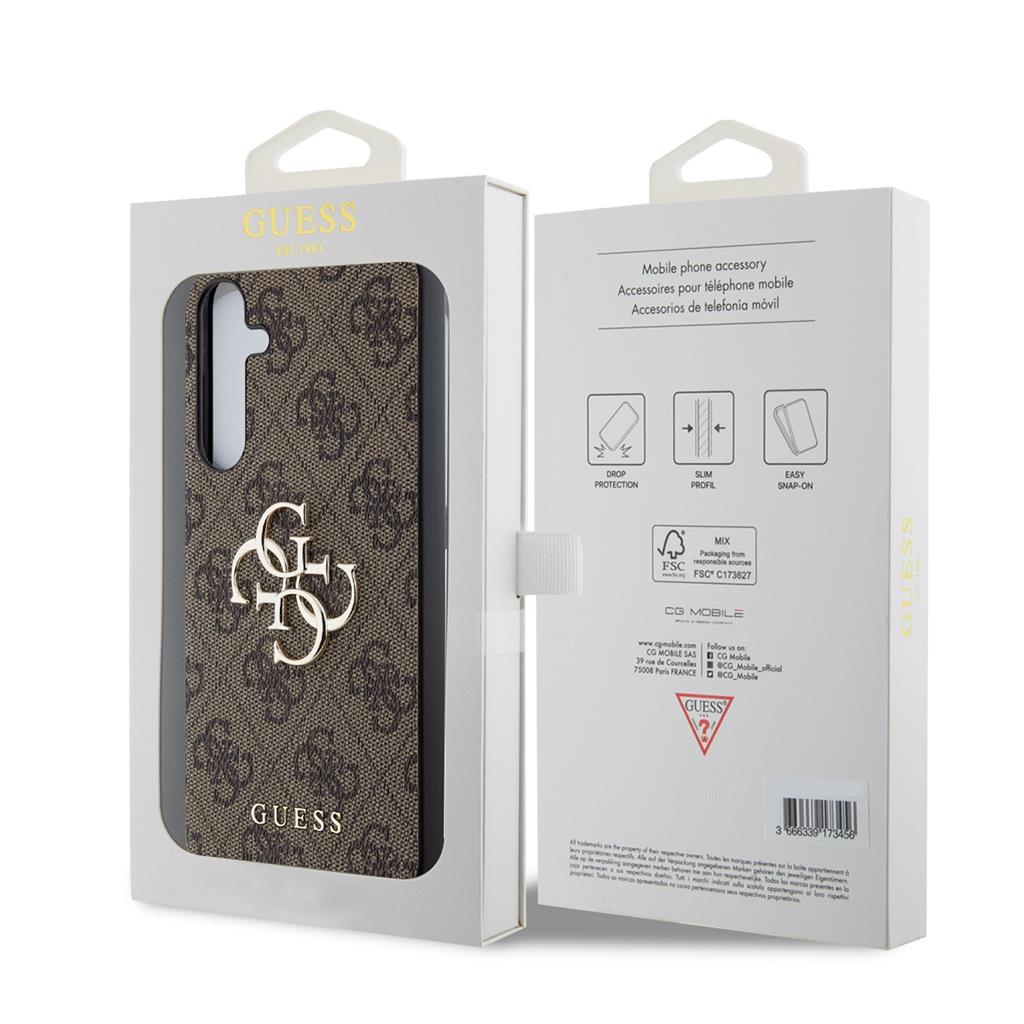 Guess PU 4G Metal Logo Samsung Galaxy A35 5G hátlap tok (Barna) - GUHCSA354GMGBR 2