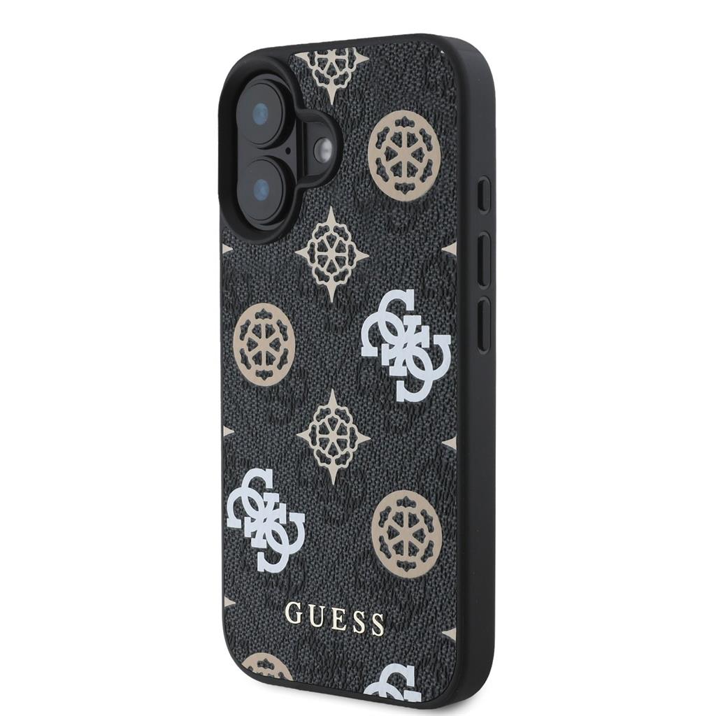 Apple iPhone 16 Guess PU 4G Peony MagSafe tok (Fekete) - GUHMP16SP4PWPK