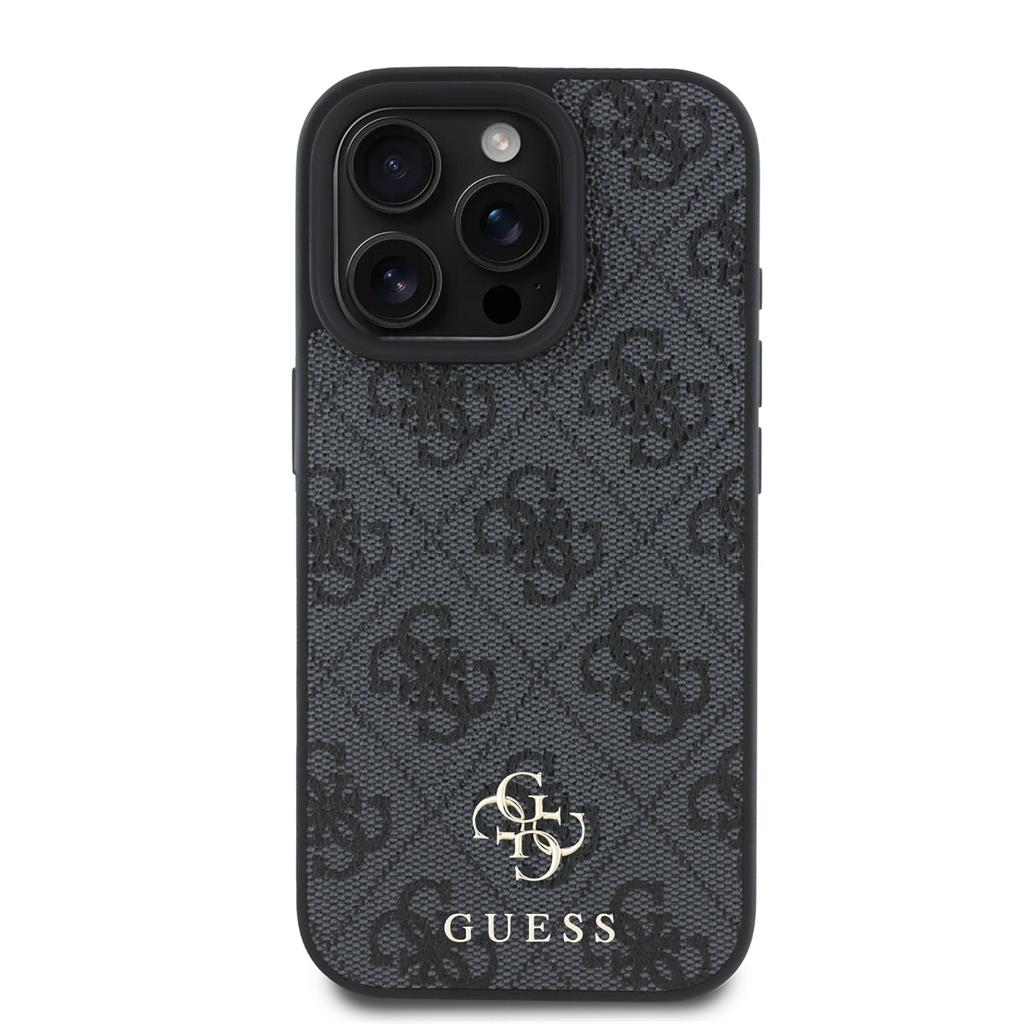 Apple iPhone 16 Pro Max Guess PU 4G Small Metal Logo MagSafe tok (Szürke) - GUHMP16XP4SM4MK