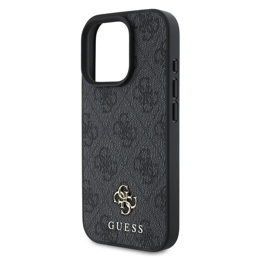 Apple iPhone 16 Pro Max Guess PU 4G Small Metal Logo MagSafe tok (Szürke) - GUHMP16XP4SM4MK
