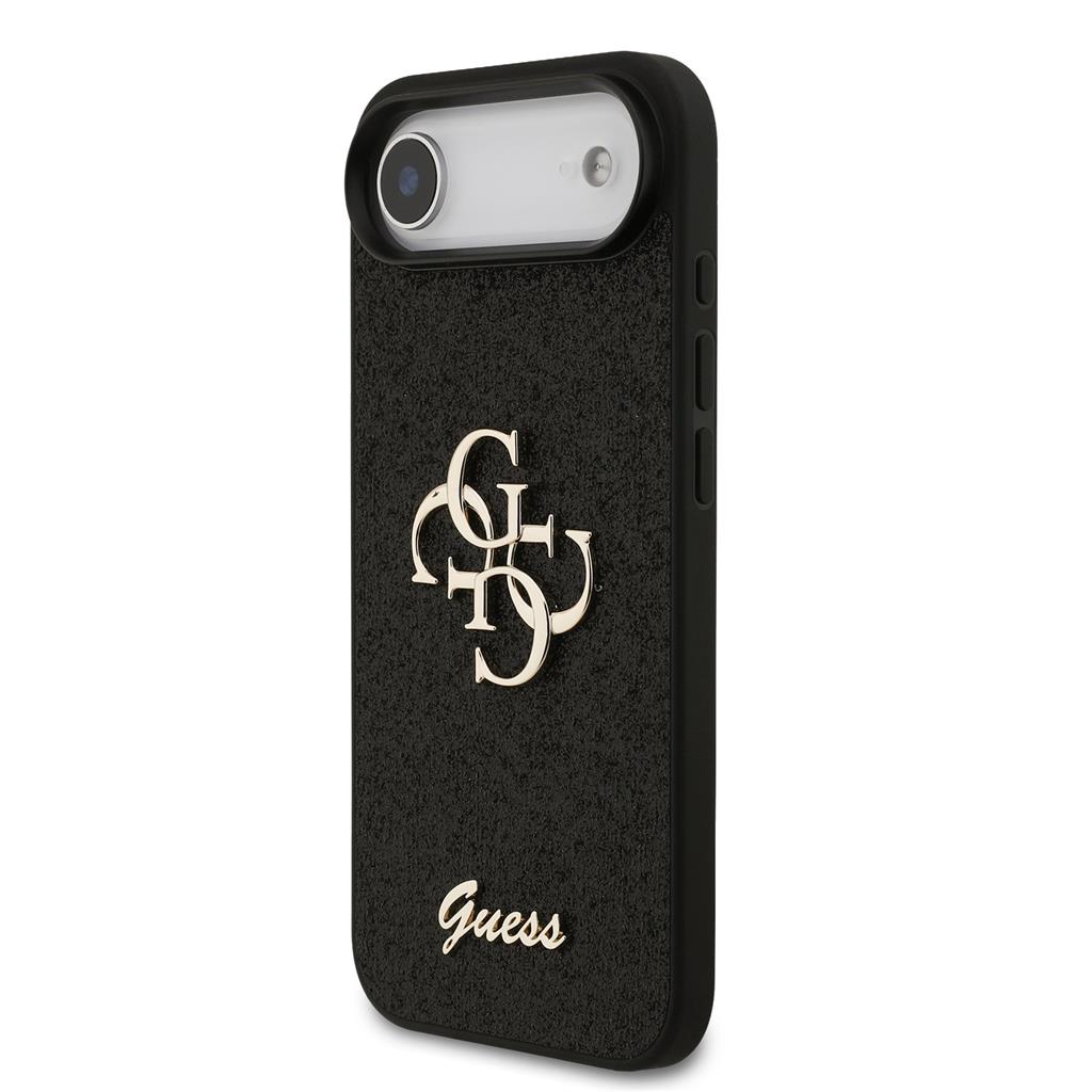 Guess PU Fixed Glitter 4G Metal Logo tok iPhone 17 Air (Fekete) - GUHCP17MHG4SGK