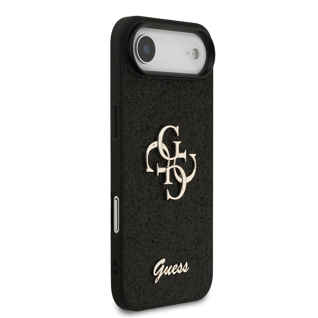 Guess PU Fixed Glitter 4G Metal Logo tok iPhone 17 Air (Fekete) - GUHCP17MHG4SGK