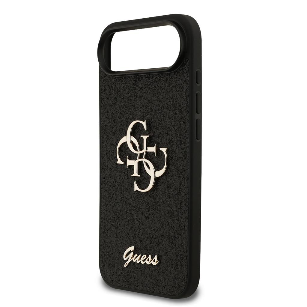 Guess PU Fixed Glitter 4G Metal Logo tok iPhone 17 Air (Fekete) - GUHCP17MHG4SGK