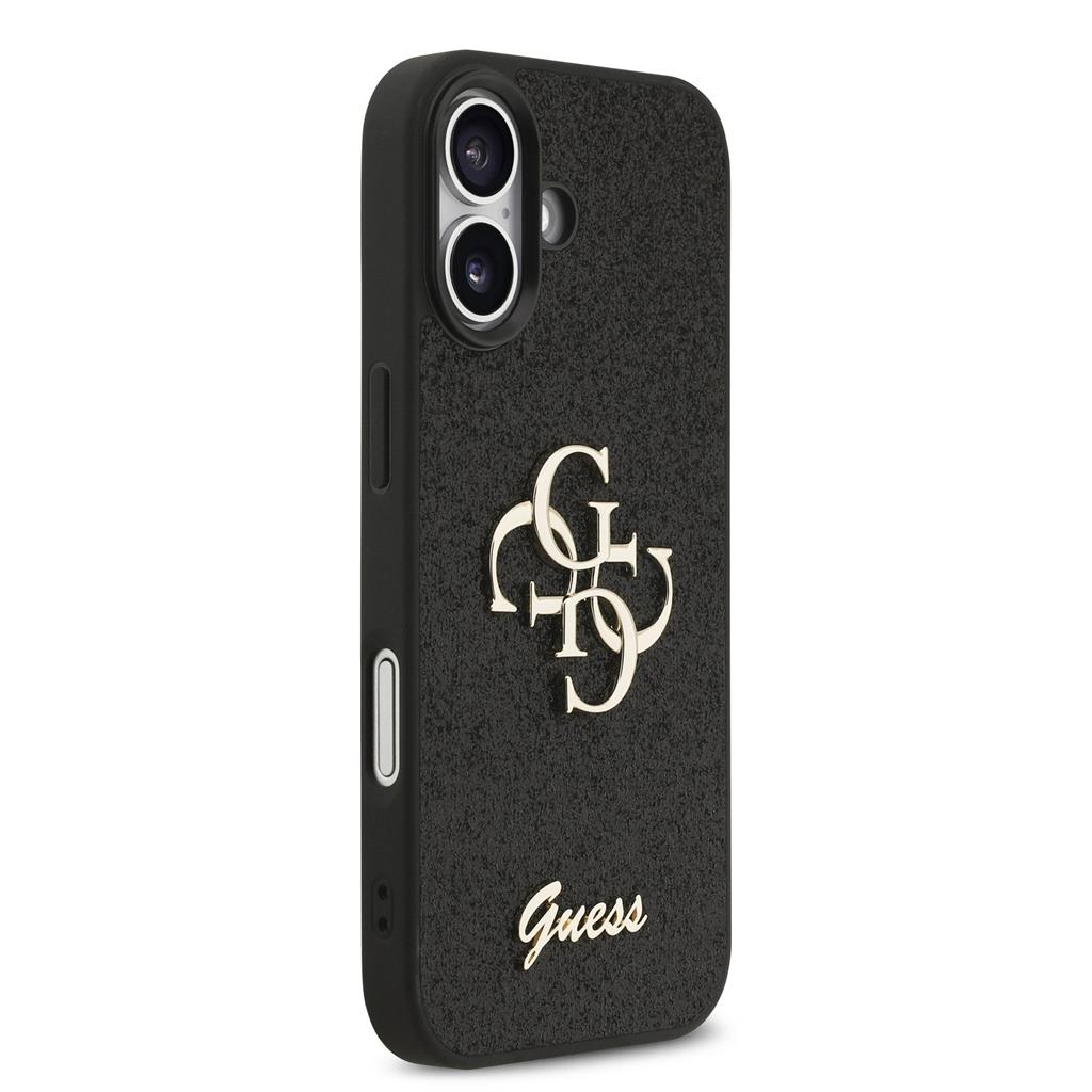 Guess PU Fixed Glitter 4G Metal Logo tok iPhone 17 (Fekete) - GUHCP17SHG4SGK