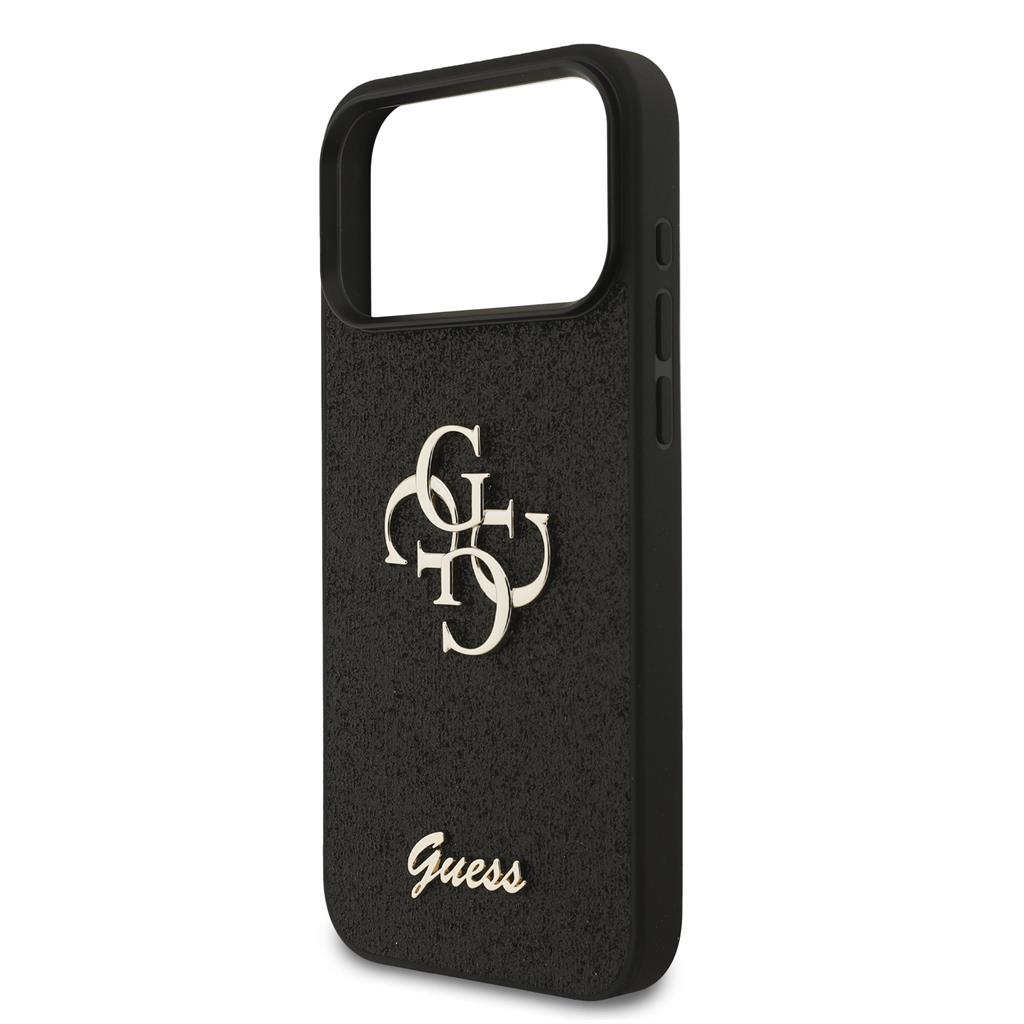 Guess PU Fixed Glitter 4G Metal Logo tok iPhone 17 Pro Max (Fekete) - GUHCP17XHG4SGK