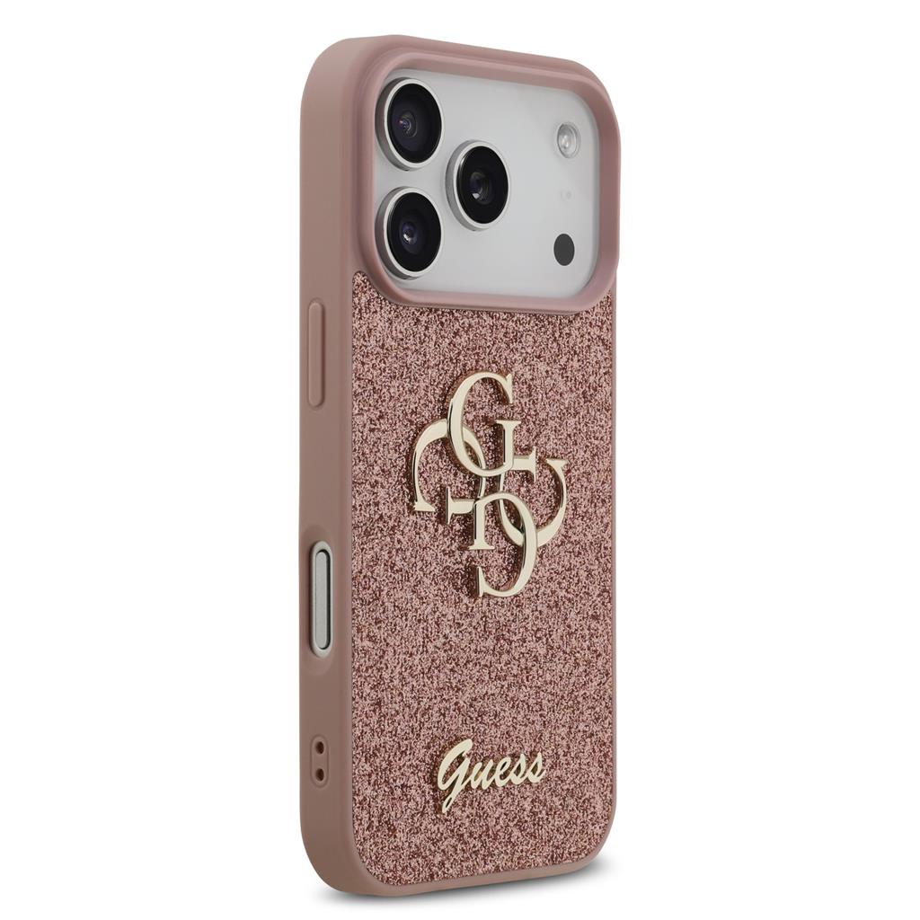 Guess PU Fixed Glitter 4G Metal Logo tok iPhone 17 Pro (Rózsaszín) - GUHCP17LHG4SGP