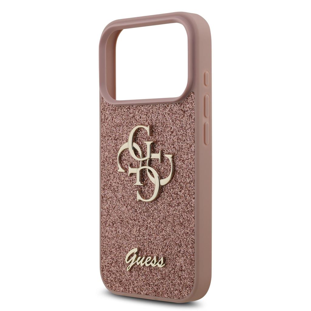 Guess PU Fixed Glitter 4G Metal Logo tok iPhone 17 Pro (Rózsaszín) - GUHCP17LHG4SGP