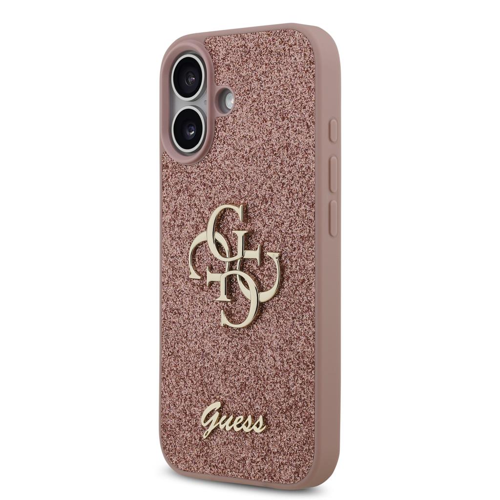 Guess PU Fixed Glitter 4G Metal Logo tok iPhone 17 (Rózsaszín) - GUHCP17SHG4SGP