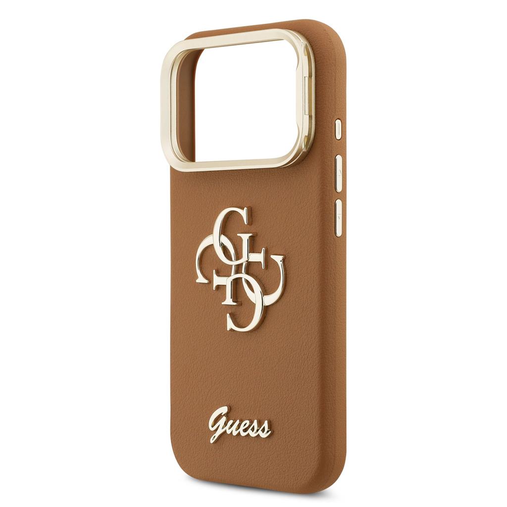 Guess PU Grained 4G Logo Stand Camera Frame iPhone 17 Pro (Barna)