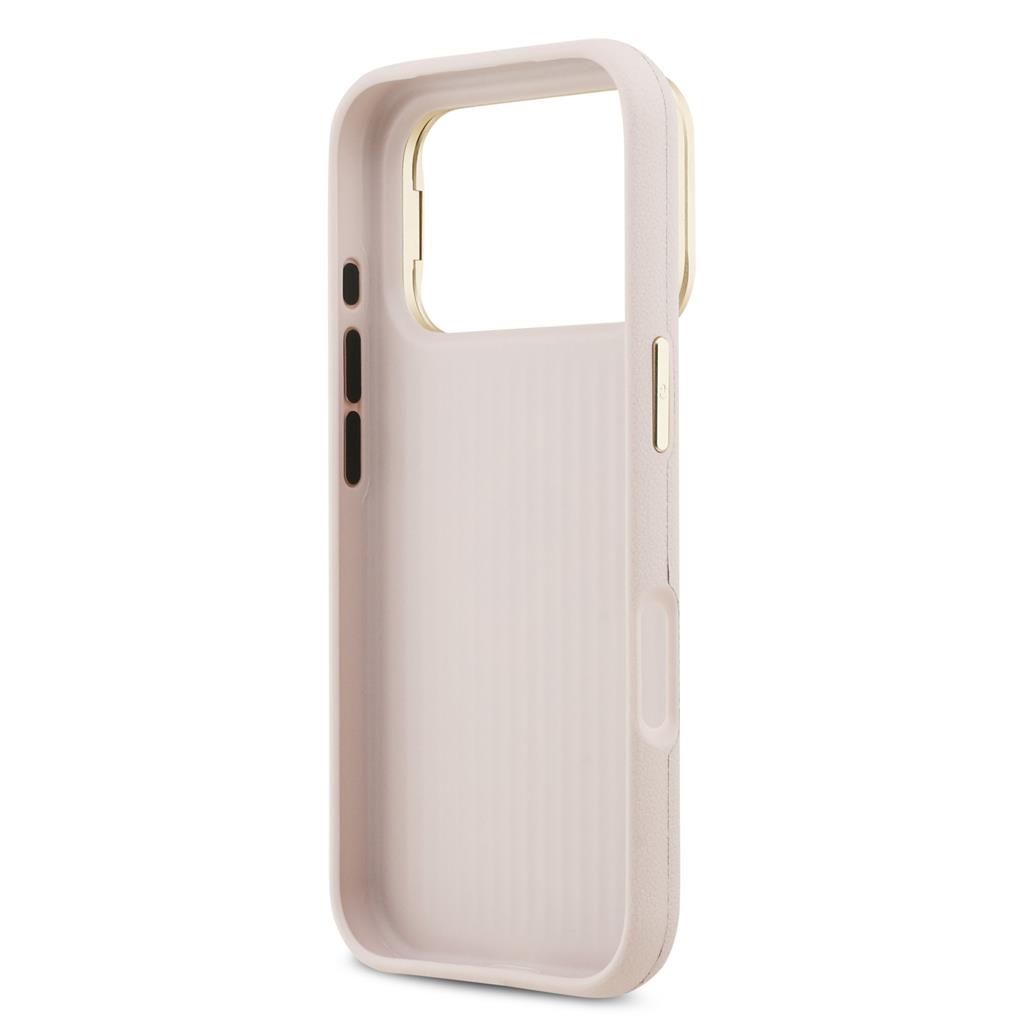 Guess PU Grained 4G Logo Stand Camera Frame iPhone 17 Pro (Rózsaszín)