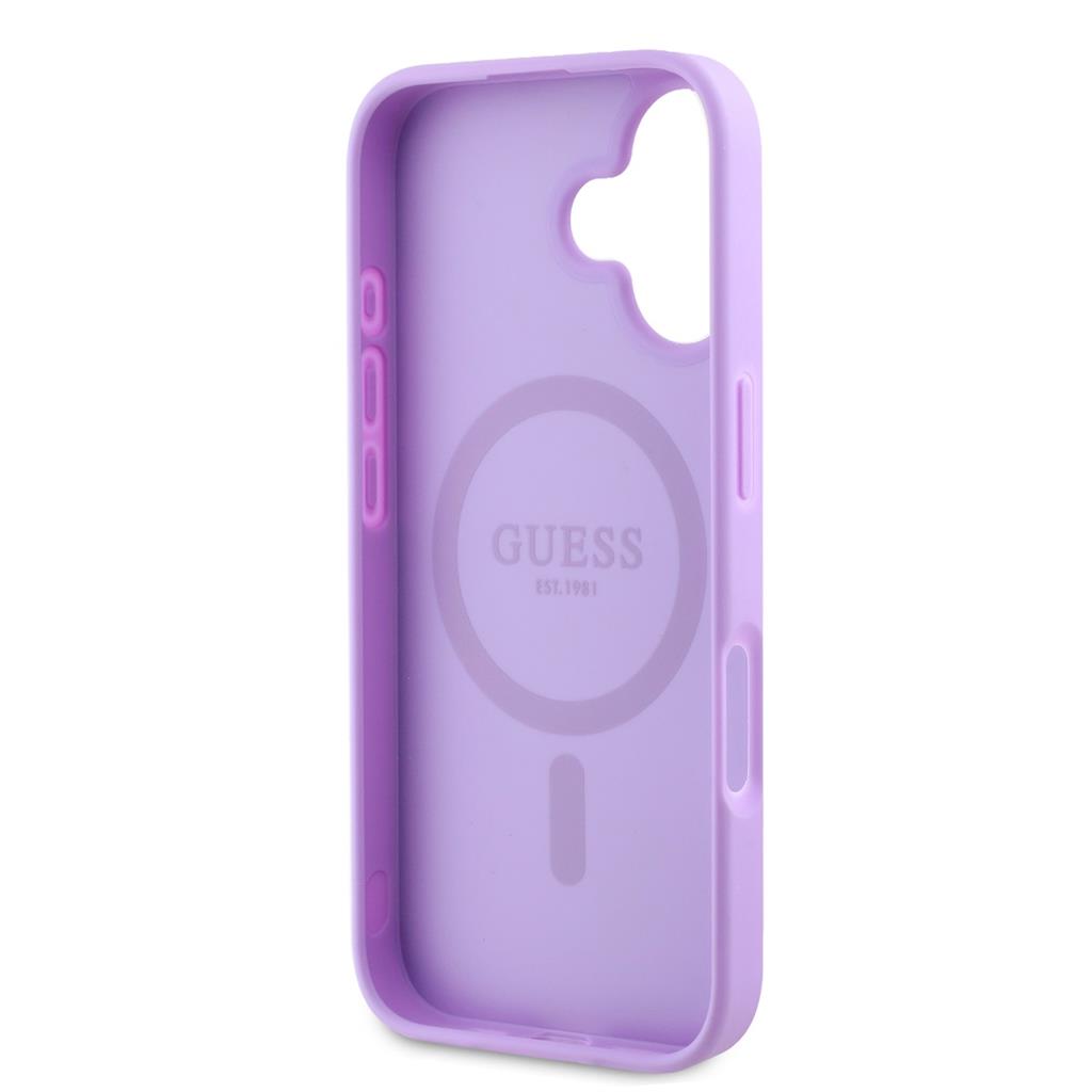 Apple iPhone 16 Plus Guess PU Grained Classic Logo MagSafe tok (Lila) - GUHMP16MPGHSMMU