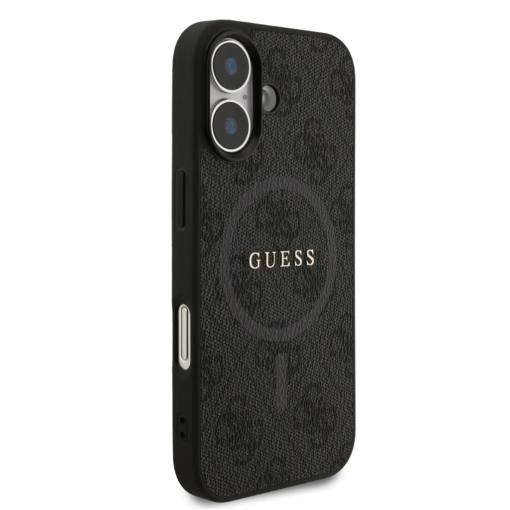 Guess PU Leather 4G Colored Ring MagSafe iPhone 17 (Fekete)