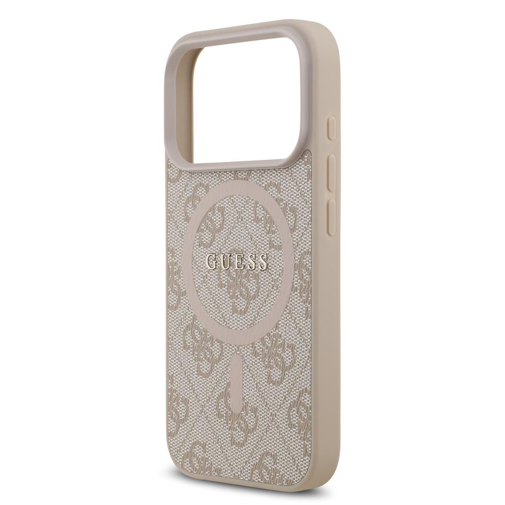 Guess PU Leather 4G Colored Ring MagSafe iPhone 17 Pro (Rózsaszín)