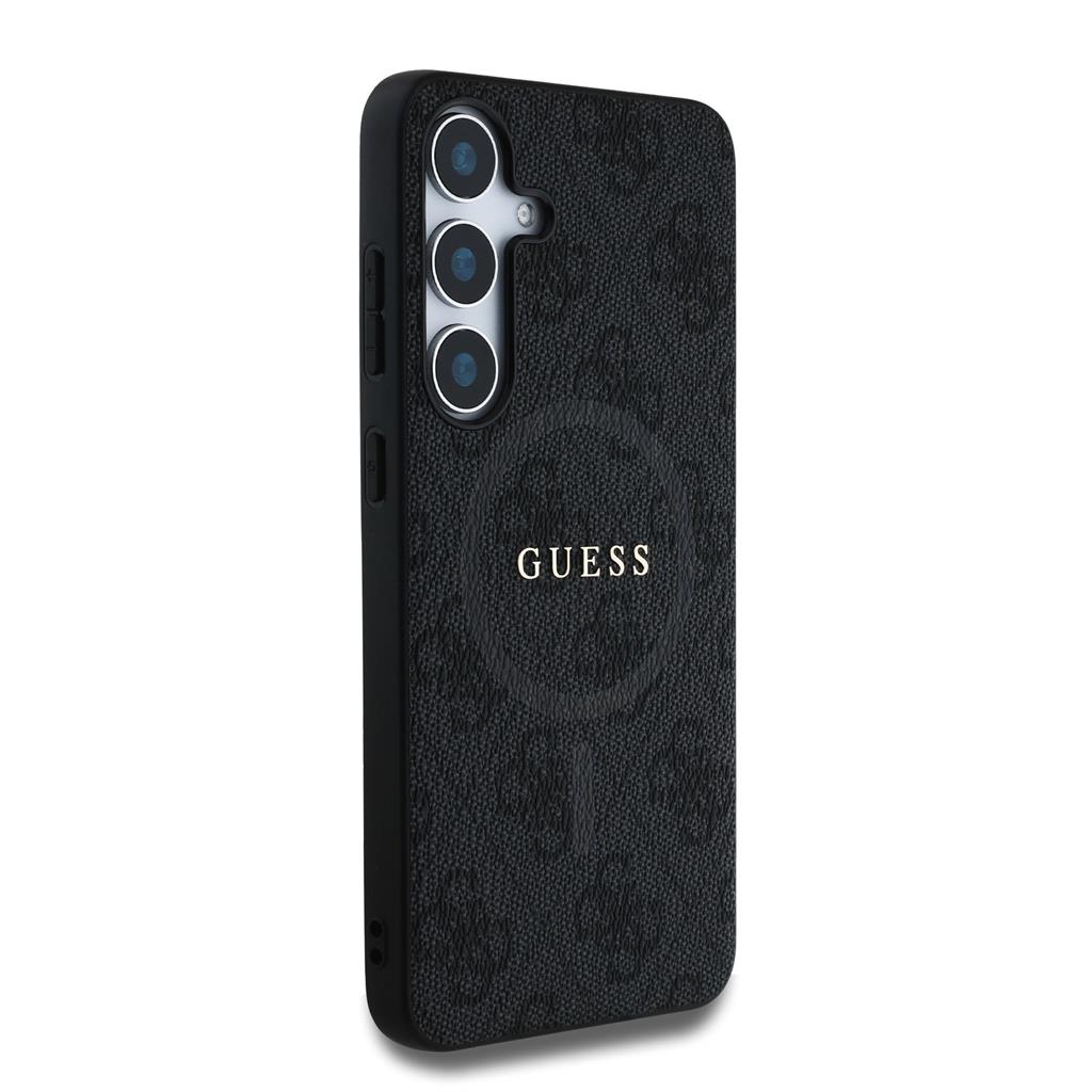 Guess PU Leather 4G Colored Ring MagSafe Samsung Galaxy S25 (Fekete - GUHMS25SG4GFRK) 0