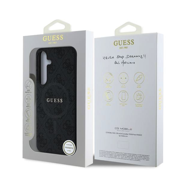 Guess PU Leather 4G Colored Ring MagSafe Samsung Galaxy S25 (Fekete - GUHMS25SG4GFRK) 3