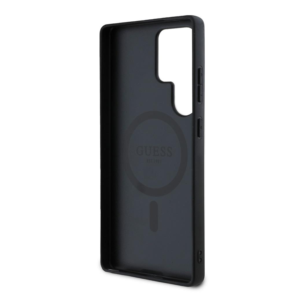 Guess PU Leather 4G Colored Ring MagSafe Samsung Galaxy S25 Ultra (Fekete - GUHMS25LG4GFRK) 2