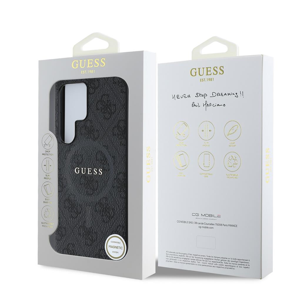 Guess PU Leather 4G Colored Ring MagSafe Samsung Galaxy S25 Ultra (Fekete - GUHMS25LG4GFRK) 3