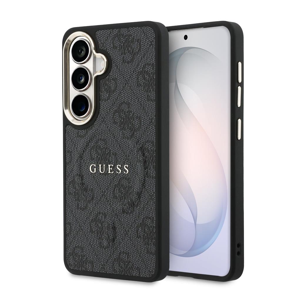 Guess PU Leather 4G Gold Frame Magnetic tok Samsung Galaxy S26+ (Fekete) - GUHMS26MP4MSEGCK