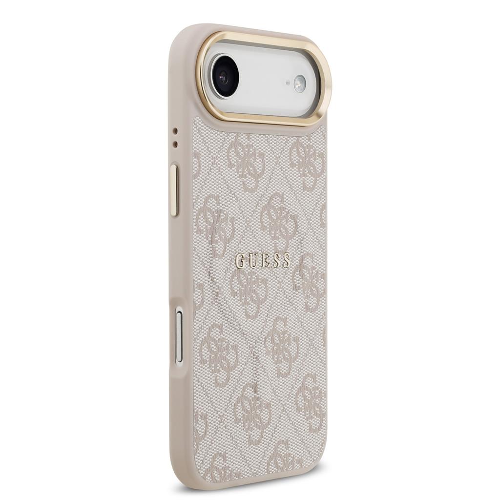 Guess PU Leather 4G Gold Frame MagSafe tok iPhone Air (Rózsaszín)