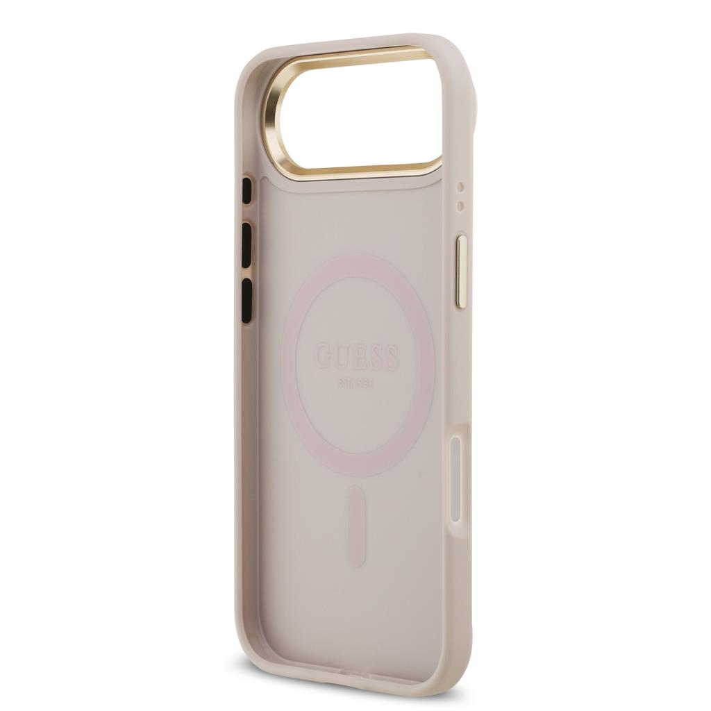 Guess PU Leather 4G Gold Frame MagSafe tok iPhone Air (Rózsaszín)