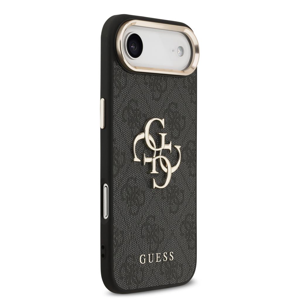 Guess PU Leather 4G Metal Logo Gold Frame tok iPhone Air (Fekete)