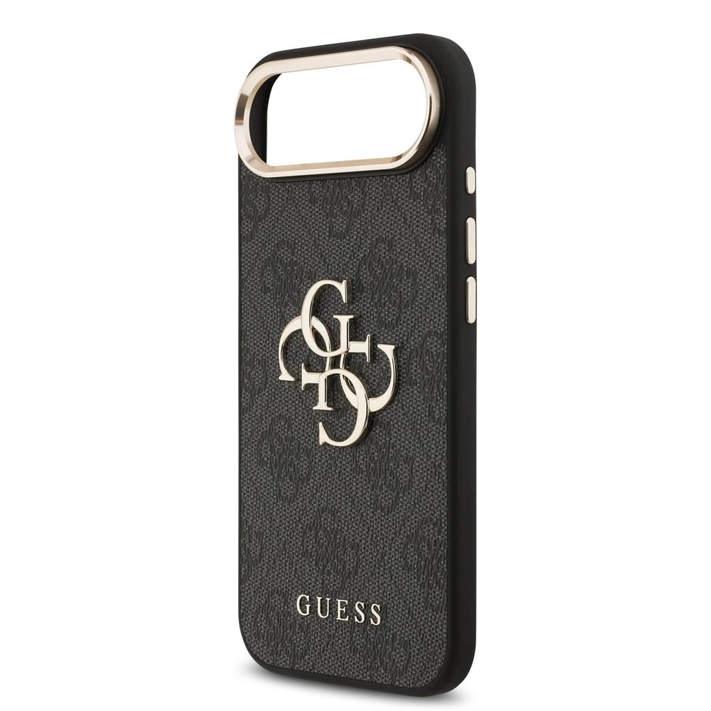 Guess PU Leather 4G Metal Logo Gold Frame tok iPhone Air (Fekete)