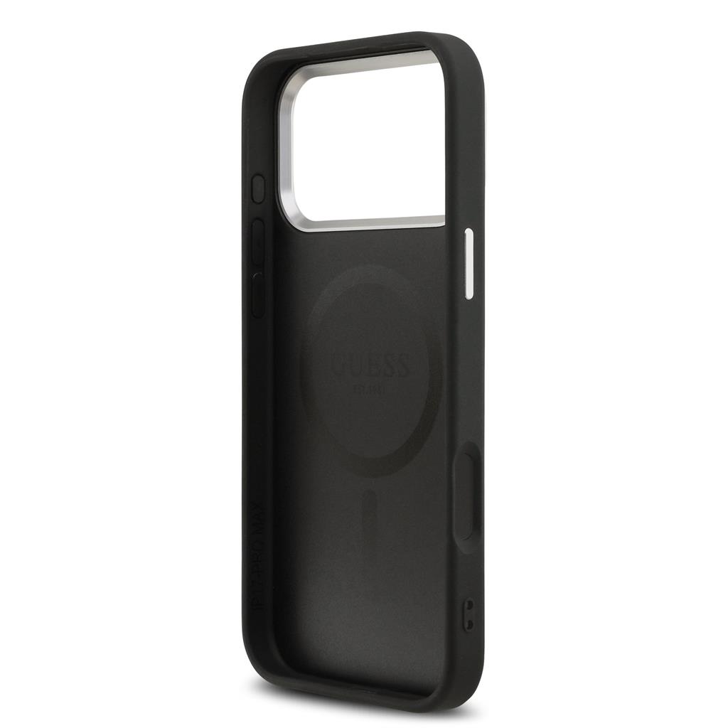 Guess PU Leather Triangle Logo MagSafe iPhone 17 Pro (Fekete)