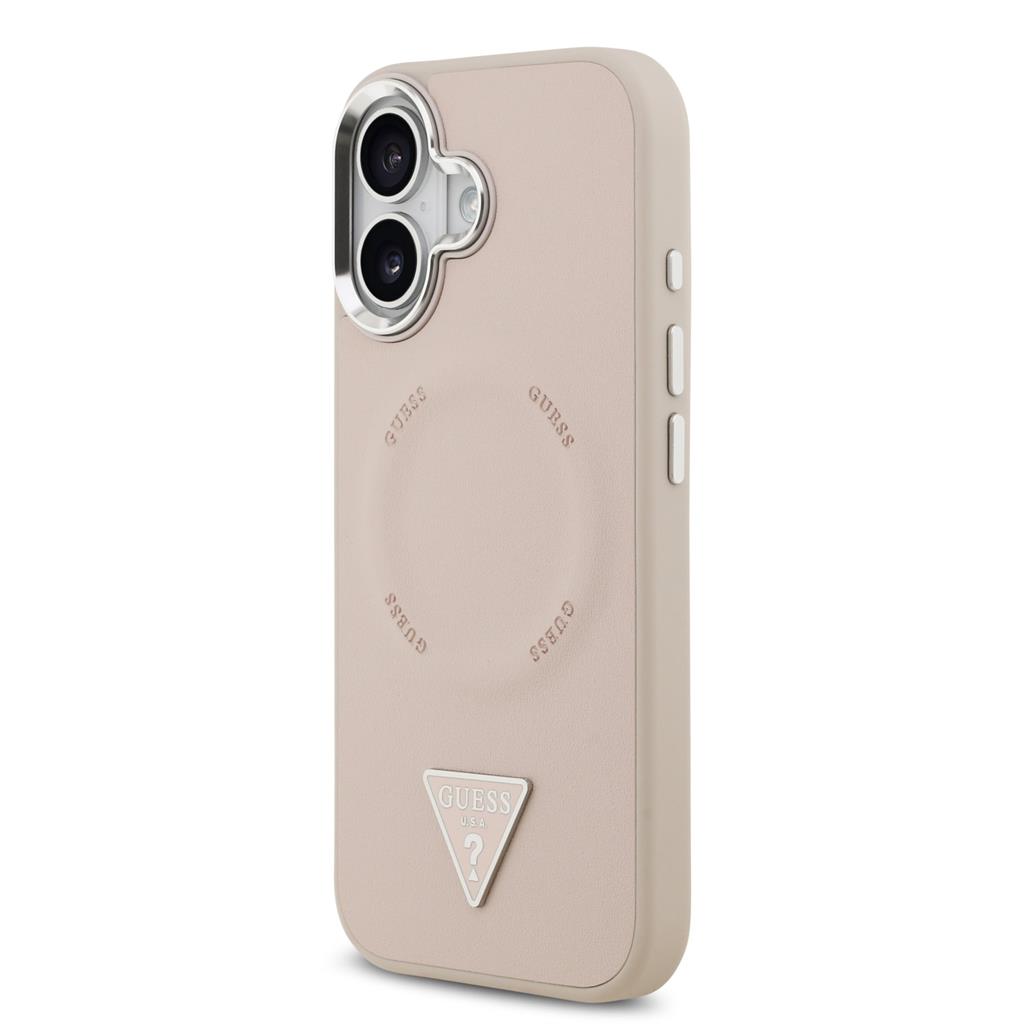 Guess PU Leather Triangle Logo MagSafe iPhone 17 (Rózsaszín)