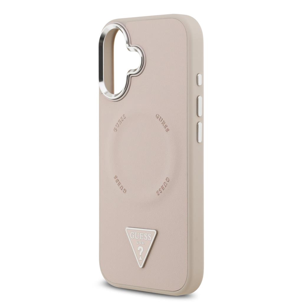 Guess PU Leather Triangle Logo MagSafe iPhone 17 (Rózsaszín)