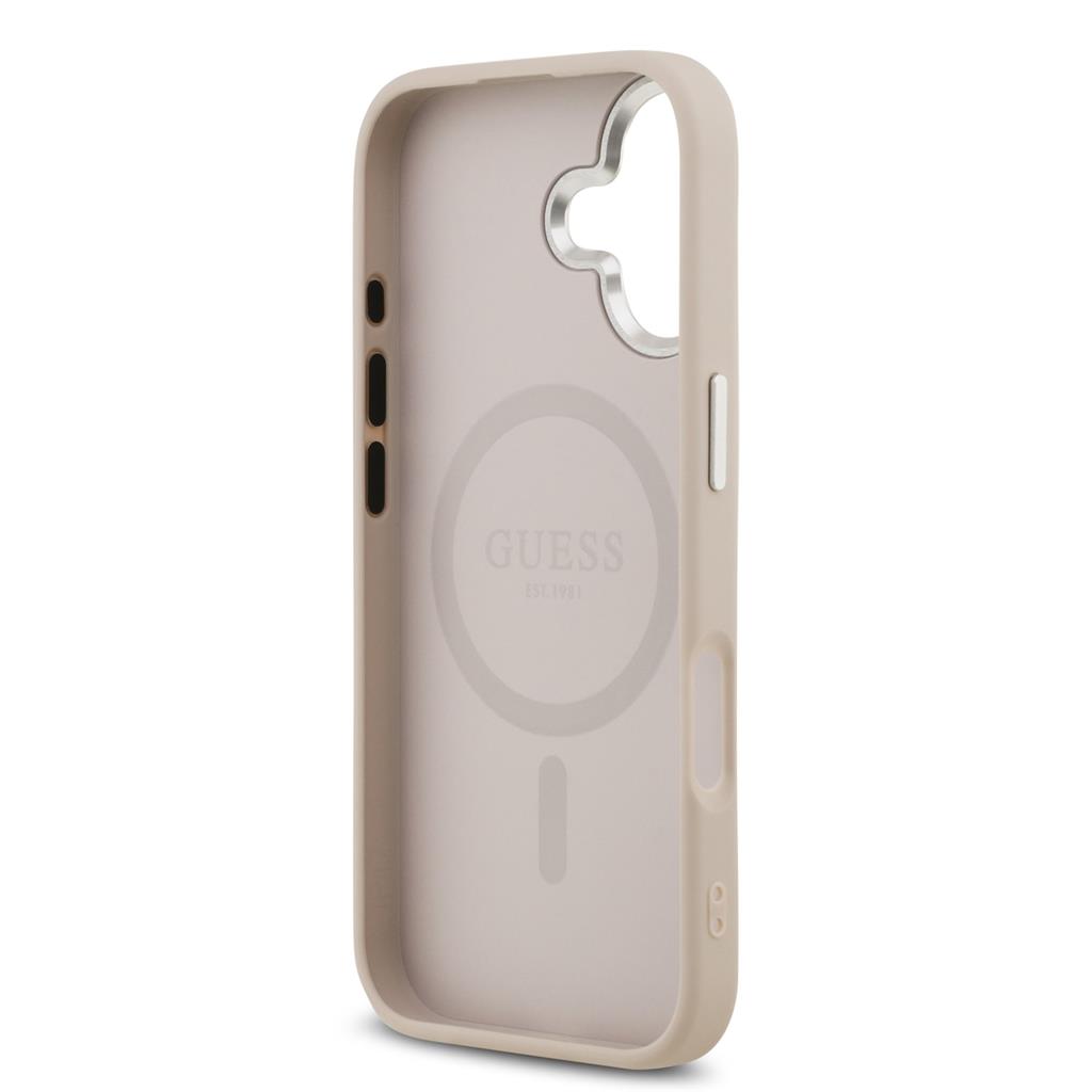 Guess PU Leather Triangle Logo MagSafe iPhone 17 (Rózsaszín)